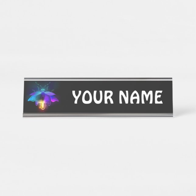 Placa De Mesa Neon Firefly a preto (Frente)