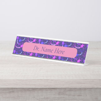 Placa De Mesa Neurônios conectados - Neon Purple