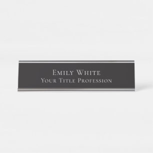 Placa De Mesa Noite Preto Simples Elegante Profissional Moderno