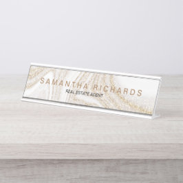 Placa De Mesa Nome da brilha do ouro branco-quic moderno