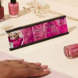 Placa De Mesa Nome da Caligrafia de Script de Colagem de Fotos R