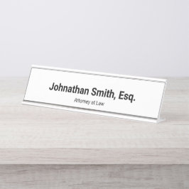 Placa De Mesa Nome do Advogado em Negrito Cargo Profissional Bra