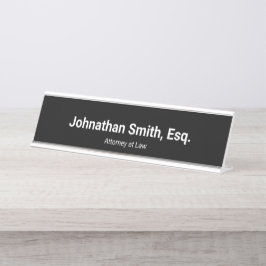 Placa De Mesa Nome do Advogado em Negrito Cargo Profissional Pre