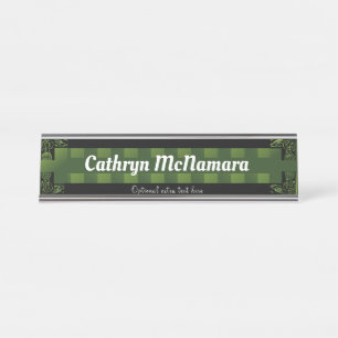 Placa De Mesa Nome do    Design Celtico Irlandês Verde Tradicio