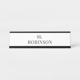 Placa De Mesa Nome do professor Minimalista simples