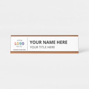 Placa De Mesa Nome e Logotipo Empresariais Personalizados