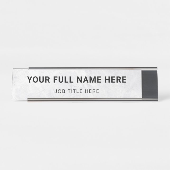 Placa De Mesa Nome e posição personalizados elegantes (Frente)