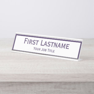 Placa De Mesa Nome feito sob encomenda violeta roxo escuro