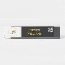 Nome Monograma e Assinatura Moderna / Código QR