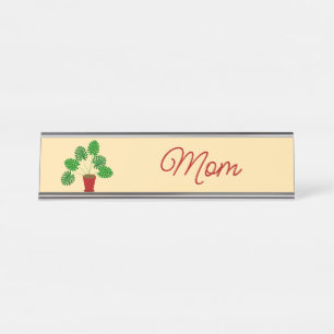 Placa De Mesa Nome personalizado da planta Monstera do dia de as