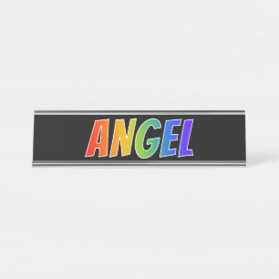 Placa De Mesa Nome próprio "ANGEL": Cor do arco-íris