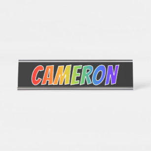 Placa De Mesa Nome próprio "CAMERON": Cor do arco-íris