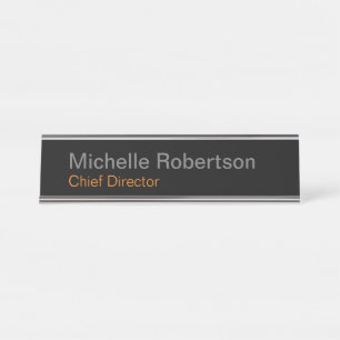 Placa De Mesa Nome Próprio de Adicionar Simples Moderno