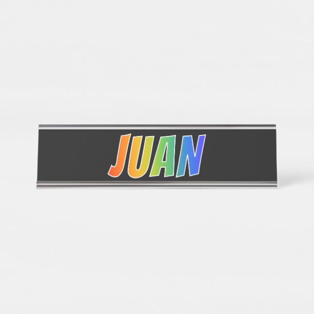 Placa De Mesa Nome próprio "JUAN": Corante Arco-Íris Divertido (Frente)