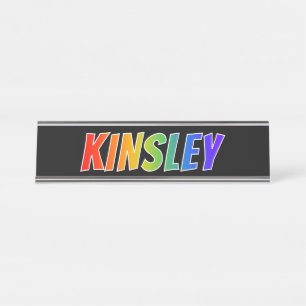 Placa De Mesa Nome próprio "KINSLEY": Cor do arco-íris