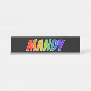 Placa De Mesa Nome próprio "MANDY": Coloração do Arco-Íris D