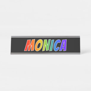 Placa De Mesa Nome próprio "MONICA": Cor do arco-íris