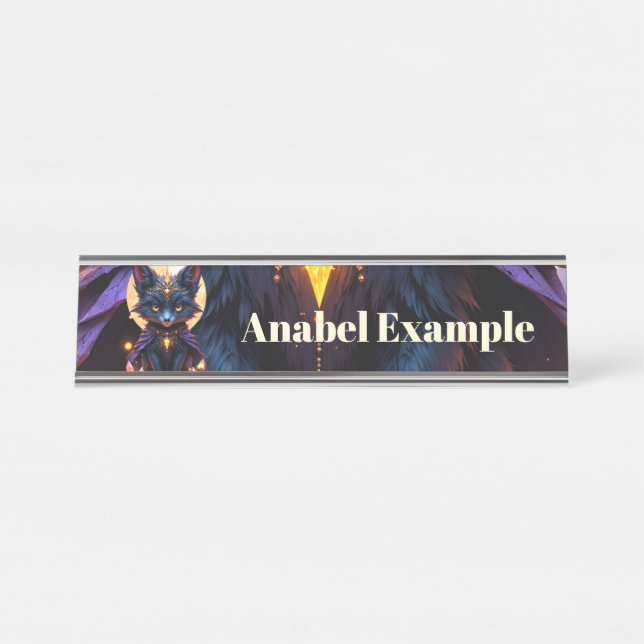 Placa De Mesa Nyx – Guardião do Luar.  (Frente)