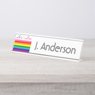 Placa De Mesa O amor é bandeira do arco-íris do orgulho gay da