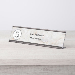 Placa De Mesa O olhar de mármore elegante adiciona seu logotipo