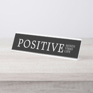 Placa De Mesa O positivo preto e branco moderno ocupa-se da vida
