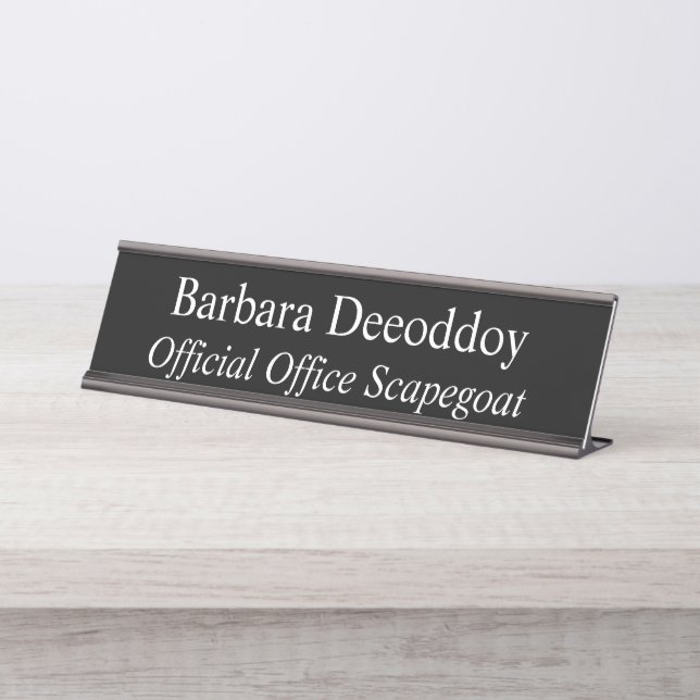 Placa De Mesa Official Office Scapegoat Black (Frente)