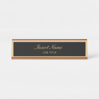 Placa De Mesa Ouro elegante profissional moderno do roteiro
