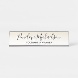 Placa De Mesa Ouro Mole Minimalista Amarelo e Branco