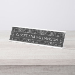 Placa De Mesa Padrão de Falha Preto Moderno Personalizado