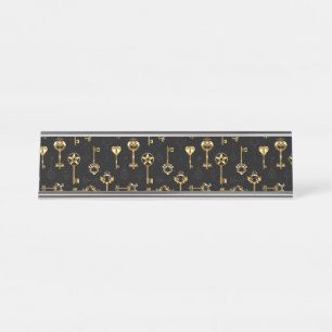 Placa De Mesa Padrão sem falhas com chaves de Ouro