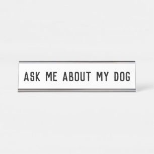 Placa De Mesa pergunta-me sobre meu cachorro