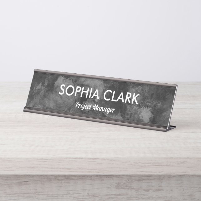 Placa De Mesa Personalização de luxo mínimo de cor branca (Frente)