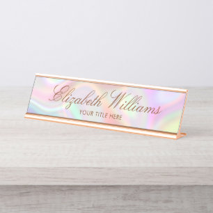 Placa De Mesa Personalização de Pastéis Holográficos Moderno