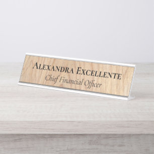 Placa De Mesa Personalização Moderna de Woodgrain Natural