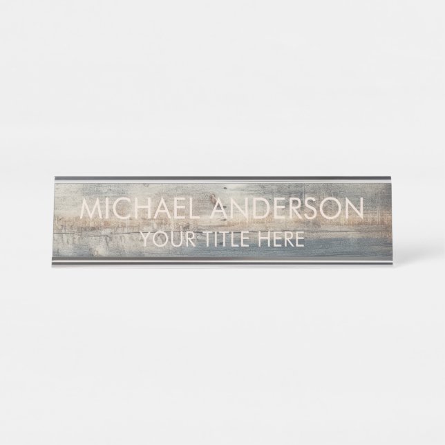 Placa De Mesa Personalizado de Madeira Rústica  (Frente)