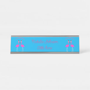 Placa De Mesa Personalizado Flamingos Flamingo Belles de Natal