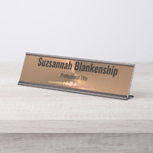 Placa De Mesa Personalizado Metálico de Cobre Faux Profissional