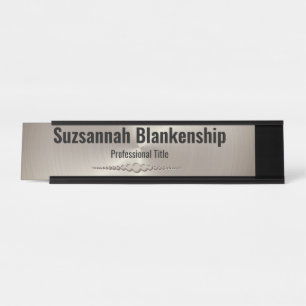 Placa De Mesa Personalizado Metálico Faux Silver Matriz Profiss
