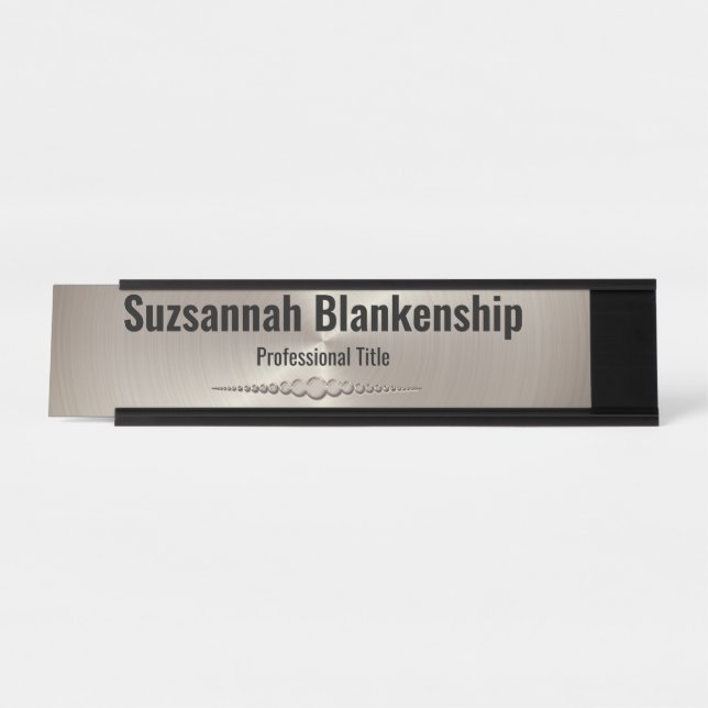Placa De Mesa Personalizado Metálico Faux Silver Matriz Profissi (Frente)