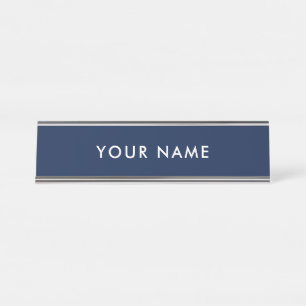 Placa De Mesa Personalizado Moderno Minimalista Azul Profissiona