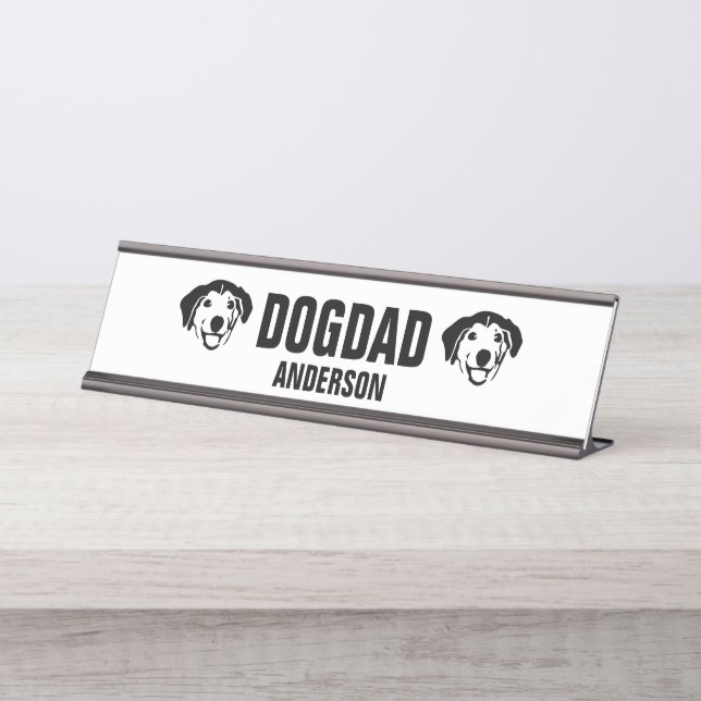Placa De Mesa Personalizado Pai de Cachorro Personalizado (Frente)