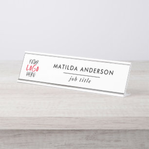 Placa De Mesa Personalizado seu logotipo Office & Business Sign