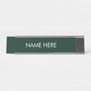Placa De Mesa personalizar, alterar nome texto verde escuro bran