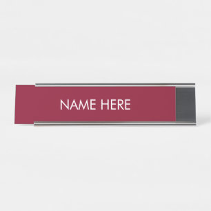 Placa De Mesa personalizar, alterar o nome texto burgundy branco