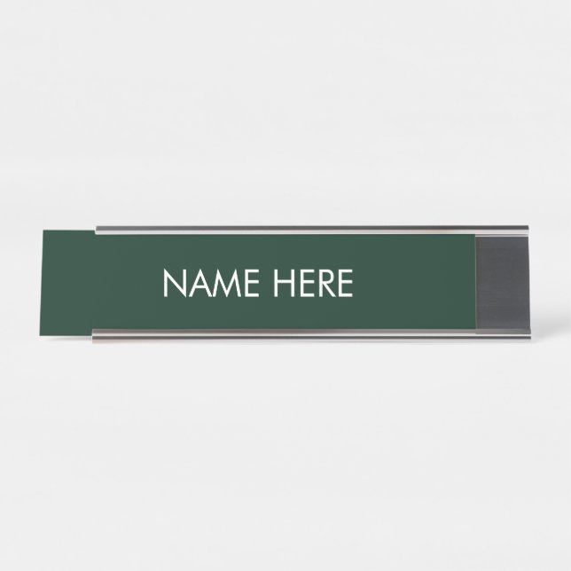 Placa De Mesa personalizar, alterar o nome texto verde escuro br (Frente)