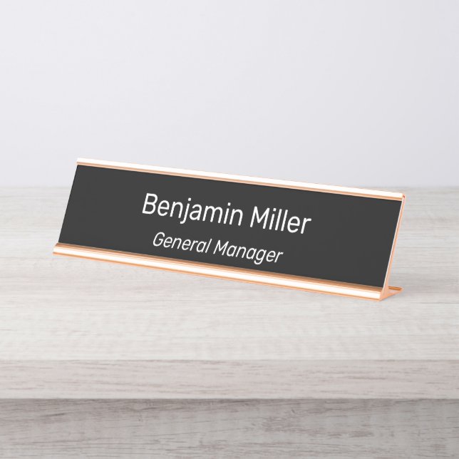 Placa De Mesa Personalizar Nome Título Funcionário Escritório Do (Frente)
