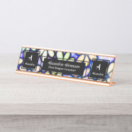 Placa De Mesa Personalizar o Monograma Moderno Profissional de N