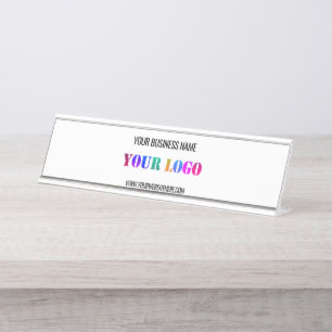 Placa De Mesa Personalize o logotipo da sua empresa Website Nome