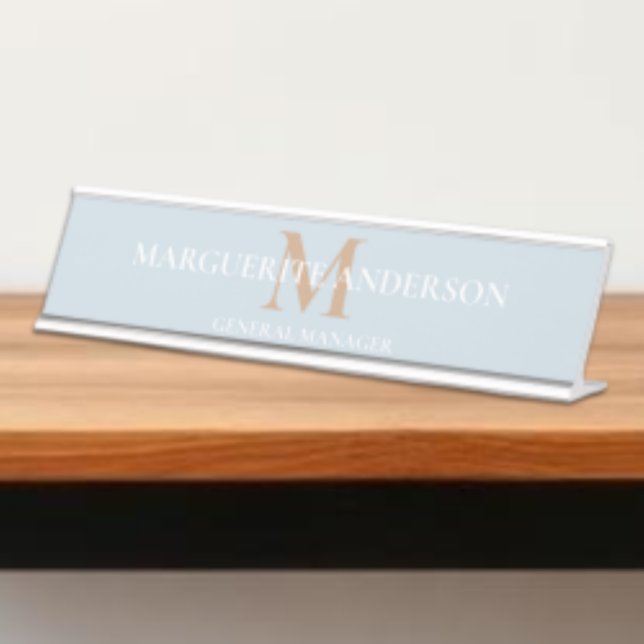 Placa De Mesa Personalized Name Monogram (Criador carregado)
