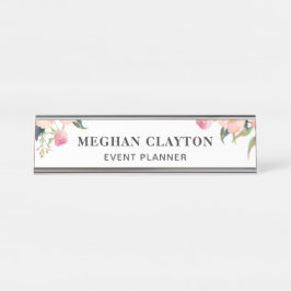 Placa De Mesa Placa conhecida da mesa floral elegante do rosa da